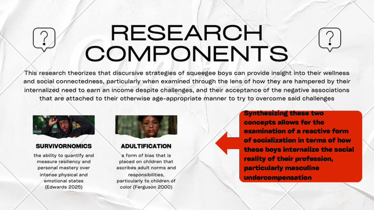 Adultification and survivornomics impacting wellbeing of Squeegee boys